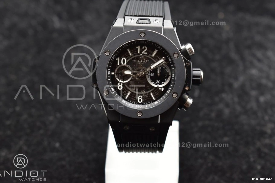 A Strap 1:1 Unico Hublot 893 Rubber on Bang Dial ZF Black BestValue Edition Best Black Full Skeleton Big 0712
